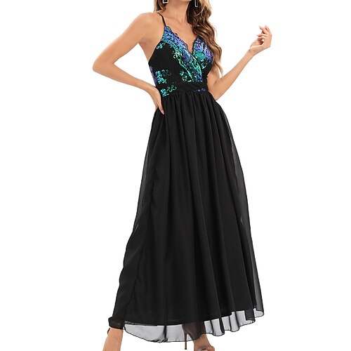 Women's Strap Dress Maxi long Dress Black Sleeveless Color Block Backless Sequins Patchwork Spring Summer Spaghetti Strap Party Elegant 2022 S M L XL / Party Dress
Women's Strap Dress Maxi long Dress Black Sleeveless Color Block Backless Sequins Patchwork Spring Summer Spaghetti Strap Party Elegant 2022 S M L XL / Party Dress