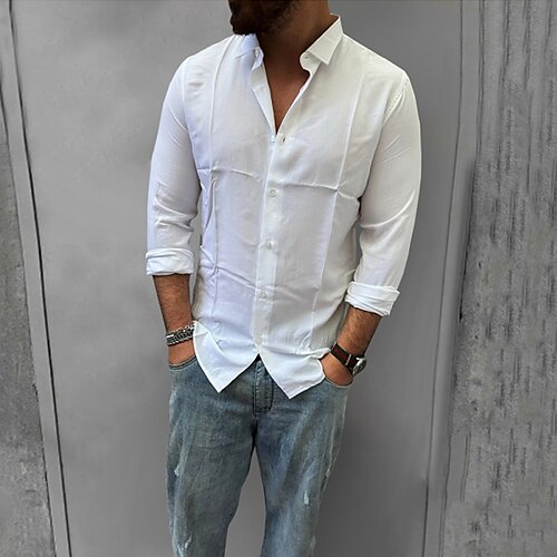 Men's Shirt Solid Color Turndown Street Daily Button-Down Long Sleeve Tops Casual Fashion Breathable Comfortable White
Men's Shirt Solid Color Turndown Street Daily Button-Down Long Sleeve Tops Casual Fashion Breathable Comfortable White