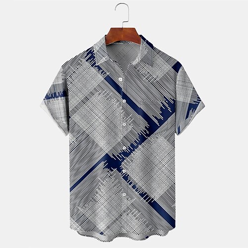 Men's Shirt Print Linear Turndown Street Daily Button-Down Print Short Sleeve Tops Casual Fashion Breathable Comfortable Dusty Blue
Men's Shirt Print Linear Turndown Street Daily Button-Down Print Short Sleeve Tops Casual Fashion Breathable Comfortable Dusty Blue