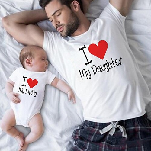 Family Look T shirt Family Sets Heart Letter Street Print White Short Sleeve Active Matching Outfits
Family Look T shirt Family Sets Heart Letter Street Print White Short Sleeve Active Matching Outfits