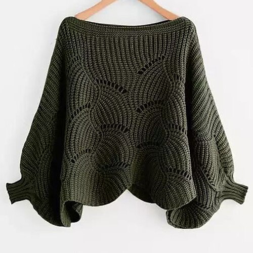 Women's Sweater Jumper Knit Knitted Hole Pure Color Crew Neck Stylish Casual Daily Going out Fall Winter Green Black One-Size / Long Sleeve / Regular Fit / Work
Women's Sweater Jumper Knit Knitted Hole Pure Color Crew Neck Stylish Casual Daily Going out Fall Winter Green Black One-Size / Long Sleeve / Regular Fit / Work