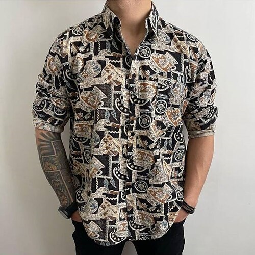 Men's Shirt Vintage Turndown Street Casual Button-Down Short Sleeve Tops Casual Fashion Comfortable Beach Black / Gray
Men's Shirt Vintage Turndown Street Casual Button-Down Short Sleeve Tops Casual Fashion Comfortable Beach Black / Gray