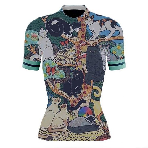 21Grams Women's Cycling Jersey Short Sleeve Bike Top with 3 Rear Pockets Mountain Bike MTB Road Bike Cycling Breathable Quick Dry Moisture Wicking Reflective Strips Blue Cat Polyester Spandex Sports
21Grams Women's Cycling Jersey Short Sleeve Bike Top with 3 Rear Pockets Mountain Bike MTB Road Bike Cycling Breathable Quick Dry Moisture Wicking Reflective Strips Blue Cat Polyester Spandex Sports