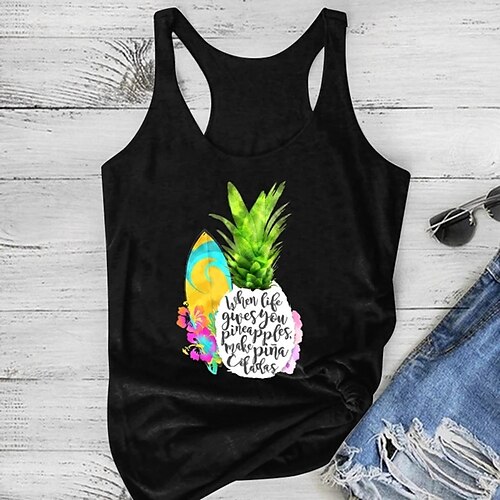 Women's Tank Top Camis Green Yellow White Fruit Print Sleeveless Holiday Weekend Streetwear Casual U Neck Regular Floral S
Women's Tank Top Camis Green Yellow White Fruit Print Sleeveless Holiday Weekend Streetwear Casual U Neck Regular Floral S
