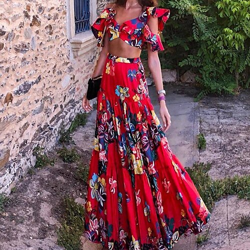 Women's Swing Dress Long Dress Maxi Dress Red Short Sleeve Floral Ruched Spring Summer V Neck Modern Weekend 2022 S M L XL
Women's Swing Dress Long Dress Maxi Dress Red Short Sleeve Floral Ruched Spring Summer V Neck Modern Weekend 2022 S M L XL