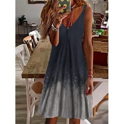 Women's Shift Dress Short Mini Dress Gray Wine Navy Blue Sleeveless Color Gradient Print Spring Summer Spaghetti Strap Casual Vacation 2022 S M L XL XXL 3XL
Women's Shift Dress Short Mini Dress Gray Wine Navy Blue Sleeveless Color Gradient Print Spring Summer Spaghetti Strap Casual Vacation 2022 S M L XL XXL 3XL