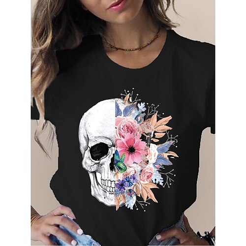 Damen T Shirt Schwarz Weiß Rosa Tier Totenkopf Motiv Bedruckt Kurzarm Casual Wochenende Basic Rundhalsausschnitt Standard Farbe S
Damen T Shirt Schwarz Weiß Rosa Tier Totenkopf Motiv Bedruckt Kurzarm Casual Wochenende Basic Rundhalsausschnitt Standard Farbe S