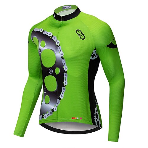 21Grams Men's Cycling Jersey Long Sleeve Bike Top with 3 Rear Pockets Mountain Bike MTB Road Bike Cycling Breathable Quick Dry Moisture Wicking Reflective Strips Black Green Gear Polyester Spandex
21Grams Men's Cycling Jersey Long Sleeve Bike Top with 3 Rear Pockets Mountain Bike MTB Road Bike Cycling Breathable Quick Dry Moisture Wicking Reflective Strips Black Green Gear Polyester Spandex