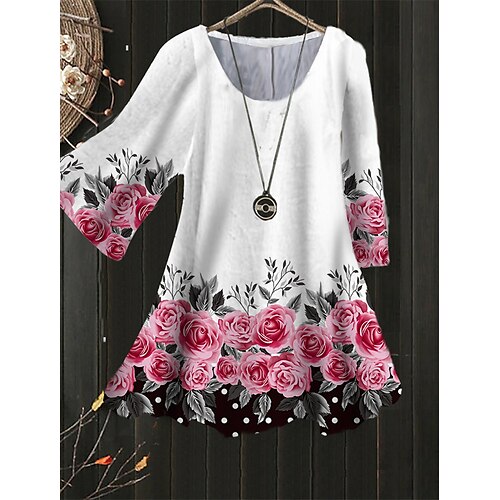 Women's Plus Size Tops Blouse Shirt Floral Graphic Patterned Print 3/4 Length Sleeve Crewneck Streetwear Daily Holiday Polyester Spring Summer Black Pink
Women's Plus Size Tops Blouse Shirt Floral Graphic Patterned Print 3/4 Length Sleeve Crewneck Streetwear Daily Holiday Polyester Spring Summer Black Pink
