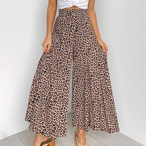 Women's Culottes Wide Leg Chinos Pants Trousers Brown Mid Waist Fashion Casual Weekend Print Micro-elastic Full Length Comfort Leopard S M L XL / Loose Fit
Women's Culottes Wide Leg Chinos Pants Trousers Brown Mid Waist Fashion Casual Weekend Print Micro-elastic Full Length Comfort Leopard S M L XL / Loose Fit
