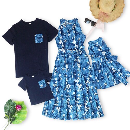 Family Look Dresses T shirt Tops Graphic Patterned Street Print Dark Blue Short Sleeve Active Matching Outfits
Family Look Dresses T shirt Tops Graphic Patterned Street Print Dark Blue Short Sleeve Active Matching Outfits