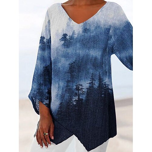 Women's Holiday Weekend Floral Shirt 3D Tree Long Sleeve Asymmetric Print V Neck Casual Beach Tops Navy Blue S / 3D Print
Women's Holiday Weekend Floral Shirt 3D Tree Long Sleeve Asymmetric Print V Neck Casual Beach Tops Navy Blue S / 3D Print