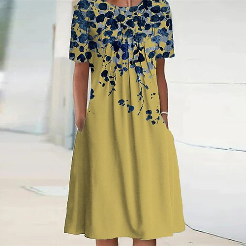 Women's Shift Dress Knee Length Dress Green Blue Gray Yellow Orange Short Sleeve Floral Pocket Print Spring Summer Crew Neck Elegant Casual Vacation 2022 S M L XL XXL 3XL
Women's Shift Dress Knee Length Dress Green Blue Gray Yellow Orange Short Sleeve Floral Pocket Print Spring Summer Crew Neck Elegant Casual Vacation 2022 S M L XL XXL 3XL
