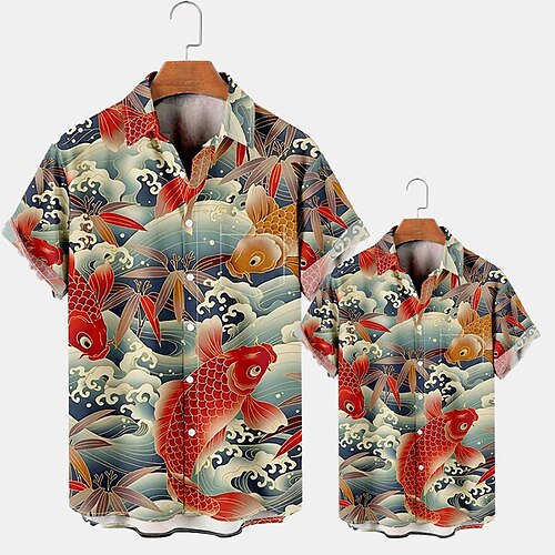 Dad and Son Shirt Tops Animal Street Print Blue Short Sleeve Active Matching Outfits
Dad and Son Shirt Tops Animal Street Print Blue Short Sleeve Active Matching Outfits