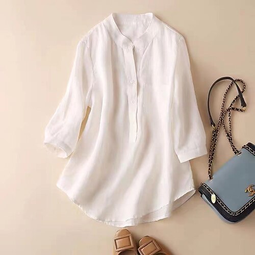 Per donna Camicia Blusa Bianco Rosa Blu Liscio Pulsante Manica a 3/4 Informale Fine settimana Streetwear Rotonda Standard Lino M
Per donna Camicia Blusa Bianco Rosa Blu Liscio Pulsante Manica a 3/4 Informale Fine settimana Streetwear Rotonda Standard Lino M