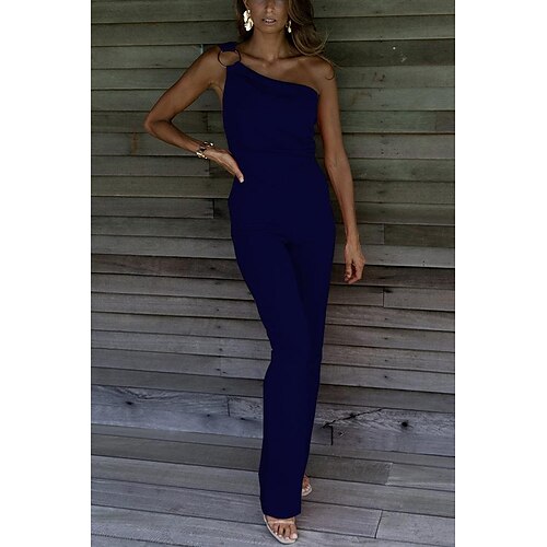 Women's Jumpsuit Solid Color One Shoulder Elegant Party Prom Straight Slim Blue khaki Orange S M L Spring
Women's Jumpsuit Solid Color One Shoulder Elegant Party Prom Straight Slim Blue khaki Orange S M L Spring