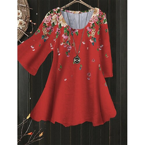 Women's Plus Size Tops Blouse Shirt Floral Graphic Patterned Print 3/4 Length Sleeve Crewneck Streetwear Daily Holiday Polyester Spring Summer Green Blue
Women's Plus Size Tops Blouse Shirt Floral Graphic Patterned Print 3/4 Length Sleeve Crewneck Streetwear Daily Holiday Polyester Spring Summer Green Blue