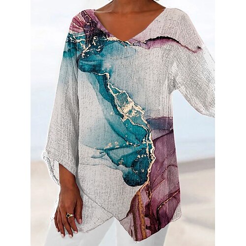Women's Blouse Shirt Tunic Green Graphic Abstract Asymmetric Print Long Sleeve Holiday Weekend Casual Beach V Neck Long S
Women's Blouse Shirt Tunic Green Graphic Abstract Asymmetric Print Long Sleeve Holiday Weekend Casual Beach V Neck Long S