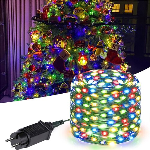 LED Fairy String Lights 20/50/100M Christmas Outdoor Ultra Bright Fairy Lights DC24V Green Leather Cooper Wire LED Flexible String Light Outdoor Yard Garden Party Christmas Holiday Decoration Colorful 8 Mode Lighting EU Plug IP65
LED Fairy String Lights 20/50/100M Christmas Outdoor Ultra Bright Fairy Lights DC24V Green Leather Cooper Wire LED Flexible String Light Outdoor Yard Garden Party Christmas Holiday Decoration Colorful 8 Mode Lighting EU Plug IP65