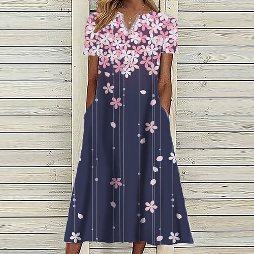 Women's A Line Dress Midi Dress Blue Purple Wine Navy Blue Light Blue Short Sleeve Floral Pocket Print Spring Summer V Neck Casual Vacation 2022 S M L XL XXL 3XL
Women's A Line Dress Midi Dress Blue Purple Wine Navy Blue Light Blue Short Sleeve Floral Pocket Print Spring Summer V Neck Casual Vacation 2022 S M L XL XXL 3XL