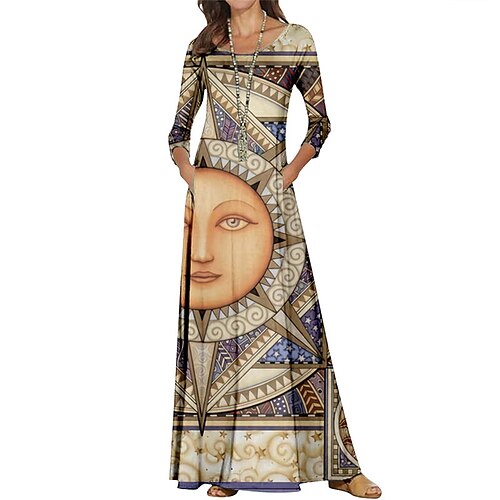 Women's A Line Dress Maxi long Dress Blue Purple Yellow Khaki 3/4 Length Sleeve Print Geometric Pocket Print Spring Summer Crew Neck Casual Mature 2022 XS S M L XL XXL 3XL 4XL
Women's A Line Dress Maxi long Dress Blue Purple Yellow Khaki 3/4 Length Sleeve Print Geometric Pocket Print Spring Summer Crew Neck Casual Mature 2022 XS S M L XL XXL 3XL 4XL