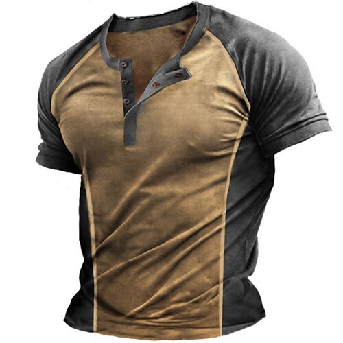 Men's Henley Shirt T shirt Tee 3D Print Graphic Patterned Color Block Henley Street Casual Button-Down Print Short Sleeve Tops Designer Basic Classic Comfortable Brown / Summer
Men's Henley Shirt T shirt Tee 3D Print Graphic Patterned Color Block Henley Street Casual Button-Down Print Short Sleeve Tops Designer Basic Classic Comfortable Brown / Summer