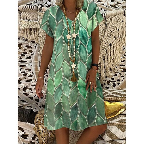 Women's Shift Dress Short Mini Dress Green Blue Purple Short Sleeve Print Print Spring Summer V Neck Casual Vacation 2022 S M L XL XXL 3XL
Women's Shift Dress Short Mini Dress Green Blue Purple Short Sleeve Print Print Spring Summer V Neck Casual Vacation 2022 S M L XL XXL 3XL