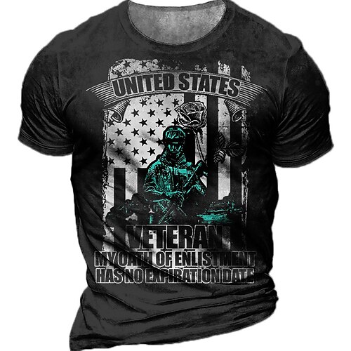 Men's Unisex T shirt Tee 3D Print Graphic Patterned National Flag Letter Crew Neck Street Daily Print Short Sleeve Tops Designer Casual Vintage Big and Tall Black Army Green Khaki / Summer
Men's Unisex T shirt Tee 3D Print Graphic Patterned National Flag Letter Crew Neck Street Daily Print Short Sleeve Tops Designer Casual Vintage Big and Tall Black Army Green Khaki / Summer