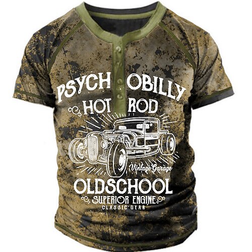 Men's Henley Shirt T shirt Tee 3D Print Graphic Patterned Car Letter Henley Street Casual Button-Down Print Short Sleeve Tops Designer Basic Classic Comfortable Brown / Summer
Men's Henley Shirt T shirt Tee 3D Print Graphic Patterned Car Letter Henley Street Casual Button-Down Print Short Sleeve Tops Designer Basic Classic Comfortable Brown / Summer