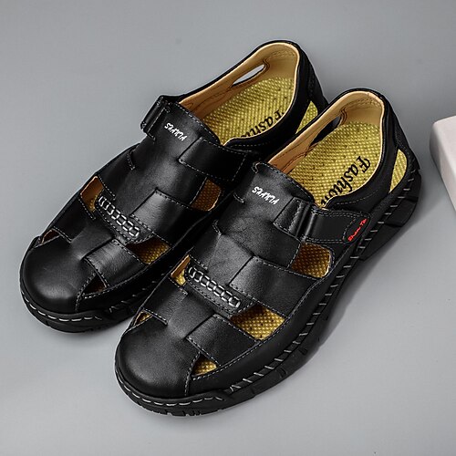 Men's Sandals Flat Sandals Fisherman Sandals Comfort Sandals Casual Athletic Walking Shoes Nappa Leather Light Brown Black Summer
Men's Sandals Flat Sandals Fisherman Sandals Comfort Sandals Casual Athletic Walking Shoes Nappa Leather Light Brown Black Summer