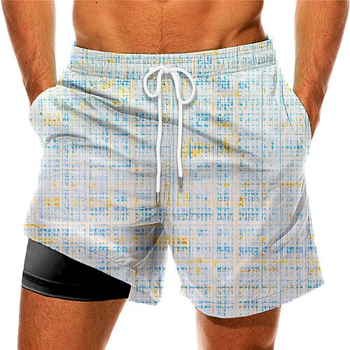 Men's Swim Trunks Swim Shorts Quick Dry Board Shorts Bathing Suit Compression Liner with Pockets Drawstring Swimming Surfing Beach Water Sports Plaid Printed Spring Summer
Men's Swim Trunks Swim Shorts Quick Dry Board Shorts Bathing Suit Compression Liner with Pockets Drawstring Swimming Surfing Beach Water Sports Plaid Printed Spring Summer