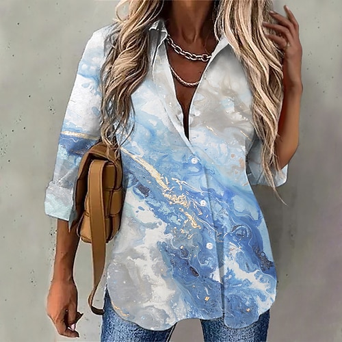 Mujer Camisa Blusa Azul Piscina Graphic Abstracto Botón Estampado Manga Larga Diario Fin de semana Ropa de calle Casual Cuello Camisero Regular S
Mujer Camisa Blusa Azul Piscina Graphic Abstracto Botón Estampado Manga Larga Diario Fin de semana Ropa de calle Casual Cuello Camisero Regular S