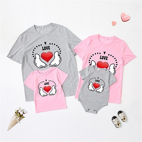 Family Look T shirt Tops Graphic Patterned Heart Letter Causal Print Multicolor Short Sleeve Daily Matching Outfits
Family Look T shirt Tops Graphic Patterned Heart Letter Causal Print Multicolor Short Sleeve Daily Matching Outfits