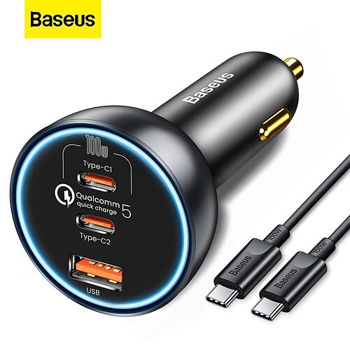 160W USB C Car Charger Baseus Type C Car Charger QC5.0 PD3.0 PPS 3 Ports Super Fast Charging Car Phone Charger Adapter for iPhone 13 12 11 Pro Max Samsung Galaxy S22 S21 iPad Macbook Pro Air Laptop
160W USB C Car Charger Baseus Type C Car Charger QC5.0 PD3.0 PPS 3 Ports Super Fast Charging Car Phone Charger Adapter for iPhone 13 12 11 Pro Max Samsung Galaxy S22 S21 iPad Macbook Pro Air Laptop