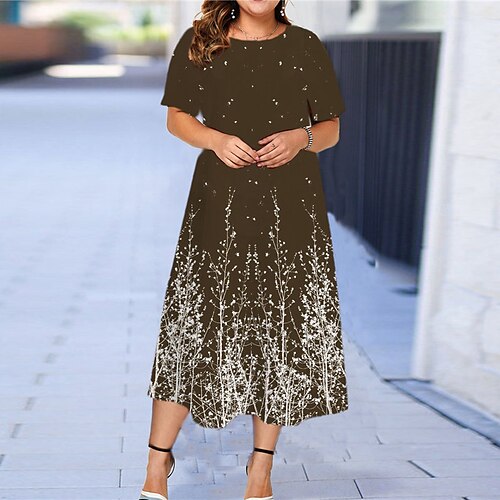 Women's Plus Size Curve Shift Dress Floral Round Neck Short Sleeve Spring Summer Casual Maxi long Dress Causal Daily Dress
Women's Plus Size Curve Shift Dress Floral Round Neck Short Sleeve Spring Summer Casual Maxi long Dress Causal Daily Dress