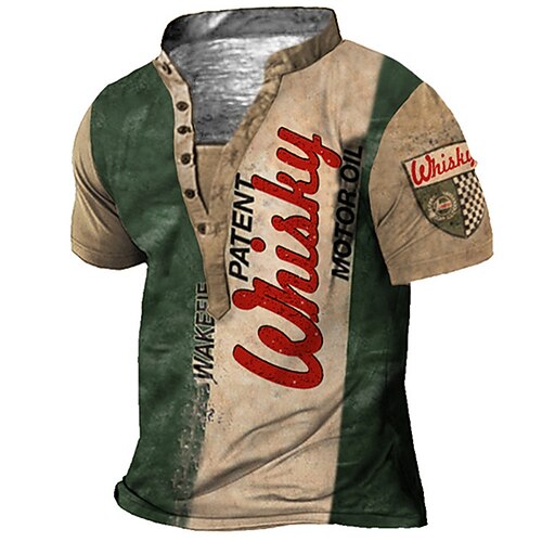 Men's Henley Shirt Tee T shirt Tee 3D Print Graphic Patterned Color Block Letter Plus Size Stand Collar Daily Sports Button-Down Print Short Sleeve Tops Designer Basic Casual Big and Tall Green Blue
Men's Henley Shirt Tee T shirt Tee 3D Print Graphic Patterned Color Block Letter Plus Size Stand Collar Daily Sports Button-Down Print Short Sleeve Tops Designer Basic Casual Big and Tall Green Blue