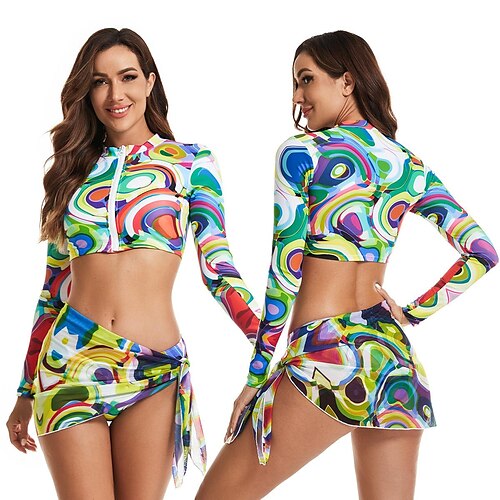 Women's Rash guard Swimsuit UV Sun Protection UPF50 Quick Dry Long Sleeve Swimwear Bathing Suit Front Zip Swimming Surfing Beach Water Sports Printed Summer
Women's Rash guard Swimsuit UV Sun Protection UPF50 Quick Dry Long Sleeve Swimwear Bathing Suit Front Zip Swimming Surfing Beach Water Sports Printed Summer
