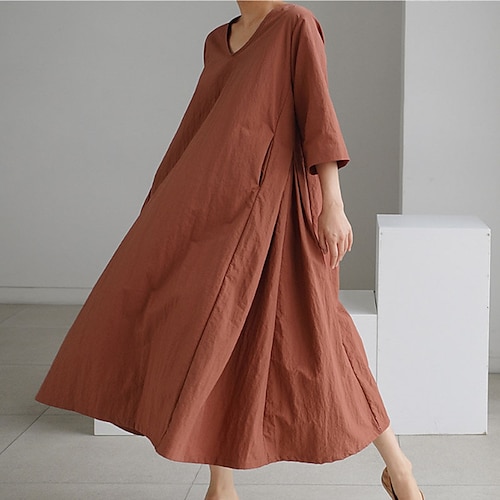 Mujer Vestido informal Vestido de lino Vestido de cambio Vestido Midi Caqui Naranja Manga 3/4 Color puro Bolsillo Invierno Otoño Escote en Pico Maduro Fin de semana Holgado 2022 S M L XL
Mujer Vestido informal Vestido de lino Vestido de cambio Vestido Midi Caqui Naranja Manga 3/4 Color puro Bolsillo Invierno Otoño Escote en Pico Maduro Fin de semana Holgado 2022 S M L XL