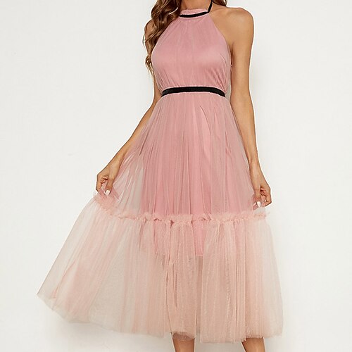 Women's Party Dress Maxi long Dress White Pink Light Blue Sleeveless Pure Color Ruffle Mesh Spring Summer Halter Neck Party Stylish Party 2022 S M L XL
Women's Party Dress Maxi long Dress White Pink Light Blue Sleeveless Pure Color Ruffle Mesh Spring Summer Halter Neck Party Stylish Party 2022 S M L XL