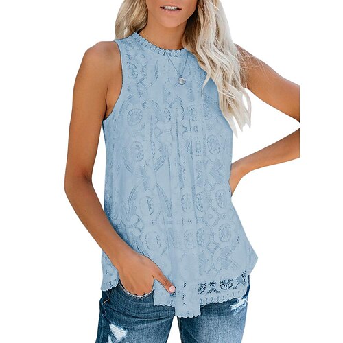 cross-border 2022 european and american round neck lace casual top ladies fashion pullover stitching sleeveless vest t-shirt
cross-border 2022 european and american round neck lace casual top ladies fashion pullover stitching sleeveless vest t-shirt