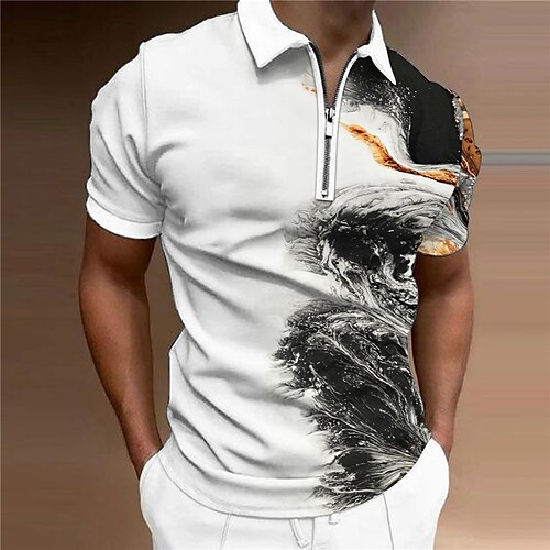 Men's Collar Polo Shirt Golf Shirt Gradient Turndown Black 3D Print Casual Daily Short Sleeve Zipper Print Clothing Apparel Fashion Designer Casual Breathable / Sports
Men's Collar Polo Shirt Golf Shirt Gradient Turndown Black 3D Print Casual Daily Short Sleeve Zipper Print Clothing Apparel Fashion Designer Casual Breathable / Sports