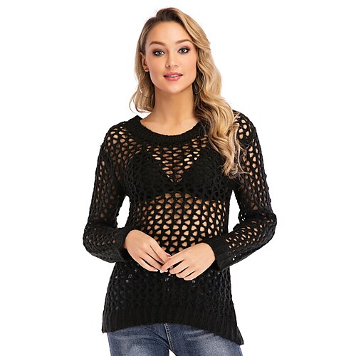 Mulheres Camisa Social encolhe os ombros Preto Vermelho Tecido Com Corte Crochê Manga Longa Casual Feriado Sensual Estilo Praia Decote Redondo Padrão S
Mulheres Camisa Social encolhe os ombros Preto Vermelho Tecido Com Corte Crochê Manga Longa Casual Feriado Sensual Estilo Praia Decote Redondo Padrão S
