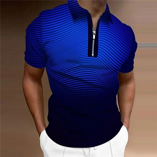 Men's Golf Shirt Gradient Turndown Green Blue Purple Red Short Sleeves 3D Print Outdoor Street Zipper Print Tops Fashion Designer Casual Breathable / Summer / Spring / Summer
Men's Golf Shirt Gradient Turndown Green Blue Purple Red Short Sleeves 3D Print Outdoor Street Zipper Print Tops Fashion Designer Casual Breathable / Summer / Spring / Summer