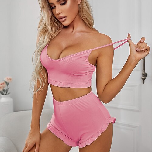 Dame Pyjamas Sæt Nighty Pjs 2 Dele Ren farve Blødt Sød Hjem Daglig Valentinsdag Polyester Remme Uden ærmer Elastisk Talje Forår Sommer Lyserød Grå / Sexet
Dame Pyjamas Sæt Nighty Pjs 2 Dele Ren farve Blødt Sød Hjem Daglig Valentinsdag Polyester Remme Uden ærmer Elastisk Talje Forår Sommer Lyserød Grå / Sexet