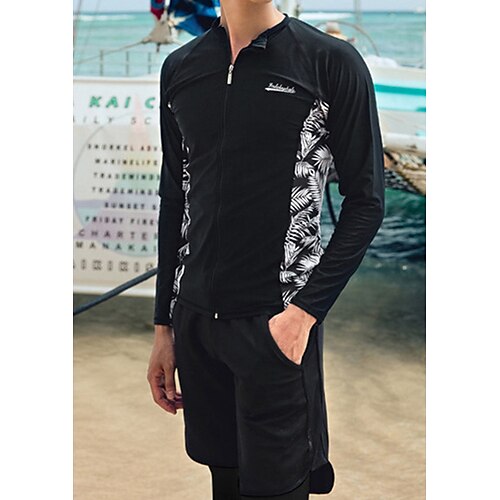 Men's Rash guard Swimsuit UV Sun Protection UPF50 Breathable Long Sleeve Diving Suit Swimsuit 3-Piece Front Zip Swimming Surfing Snorkeling Beach Printed Spring Summer Autumn / Fall / Micro-elastic
Men's Rash guard Swimsuit UV Sun Protection UPF50 Breathable Long Sleeve Diving Suit Swimsuit 3-Piece Front Zip Swimming Surfing Snorkeling Beach Printed Spring Summer Autumn / Fall / Micro-elastic