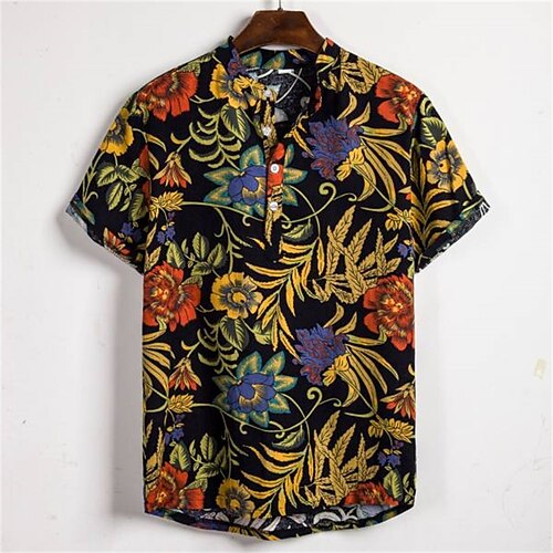 Men's Shirt Floral Turndown Street Casual Button-Down Short Sleeve Tops Casual Fashion Comfortable Beach Black
Men's Shirt Floral Turndown Street Casual Button-Down Short Sleeve Tops Casual Fashion Comfortable Beach Black