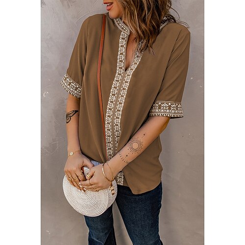 Women's Daily Weekend Blouse Shirt Graphic Short Sleeve Print V Neck Casual Streetwear Tops Green Black Blue S
Women's Daily Weekend Blouse Shirt Graphic Short Sleeve Print V Neck Casual Streetwear Tops Green Black Blue S
