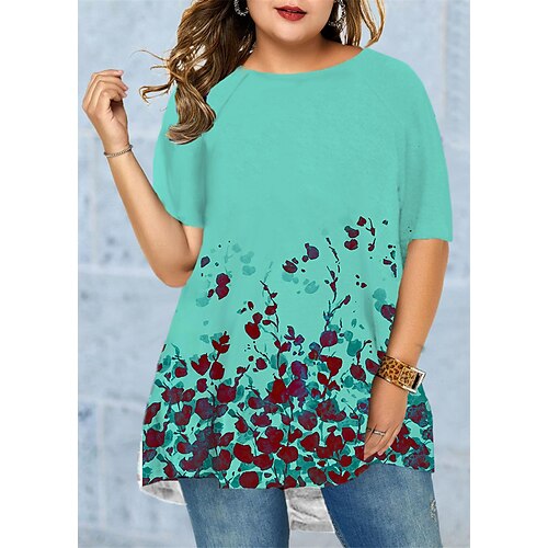 Women's Plus Size Tops T shirt Tee Color Gradient Print Half Sleeve Crewneck Streetwear Daily Going out Polyester Spring Summer White Blue
Women's Plus Size Tops T shirt Tee Color Gradient Print Half Sleeve Crewneck Streetwear Daily Going out Polyester Spring Summer White Blue