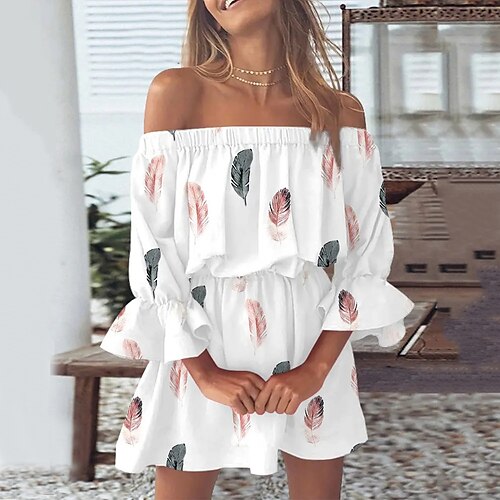 Women's Loose Print Flower / Floral Daily Off Shoulder T-shirt Sleeve Regular Summer Pattern 1 Green White Black Blue
Women's Loose Print Flower / Floral Daily Off Shoulder T-shirt Sleeve Regular Summer Pattern 1 Green White Black Blue