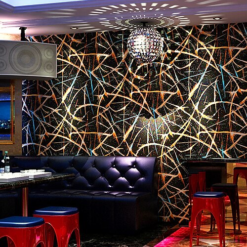 KTV Wallpaper Concert Hall Flashing Wall Cloth 3D Reflective Lines Geometric Patterns Theme Box Background Wall Wallpaper
KTV Wallpaper Concert Hall Flashing Wall Cloth 3D Reflective Lines Geometric Patterns Theme Box Background Wall Wallpaper